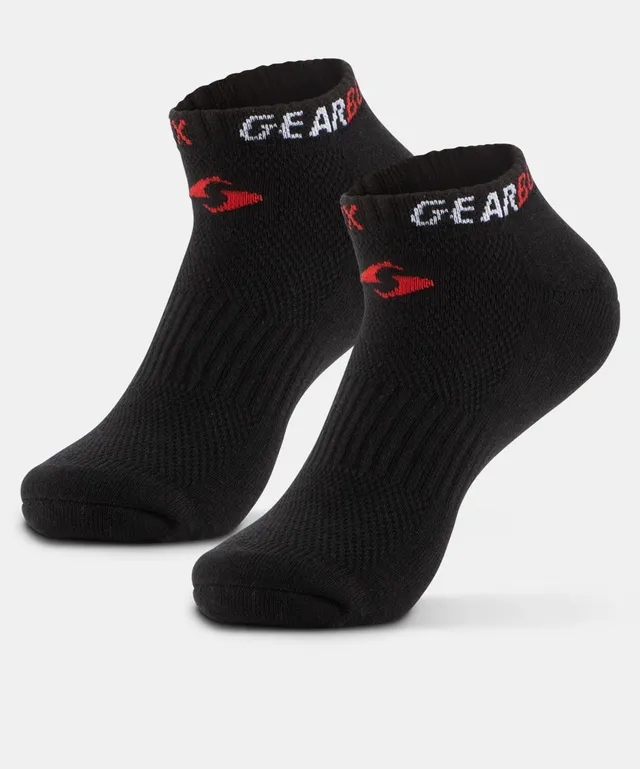 gearbox-no-show-socks-black-red-white image 1