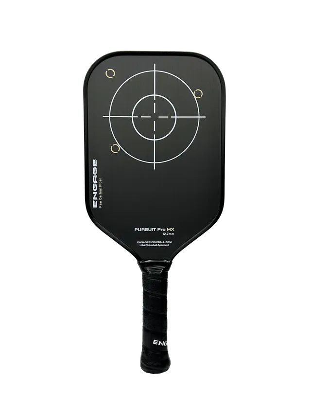 engage-pursuit-pro-mx-12-7-pickleball-paddle-raw-carbon-fiber-control-pro-black- image 1