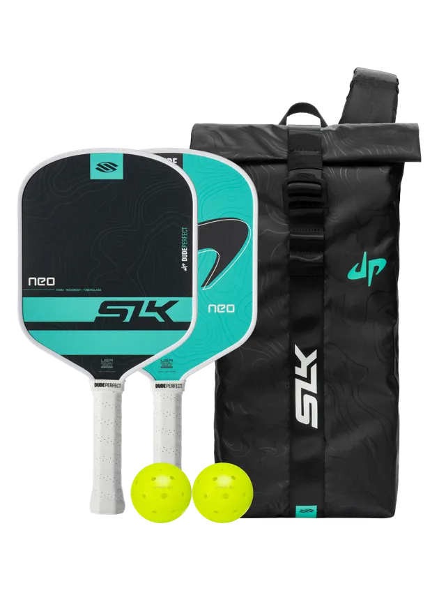 dude-perfect-slk-neo-fiberglass-pickleball-paddle-bundle-beginner-set image 1