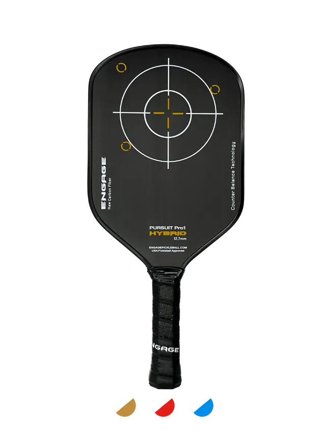 engage-pursuit-pro1-hybrid-12-7-power-series-raw-carbon-fiber-pickleball-paddle- image 1