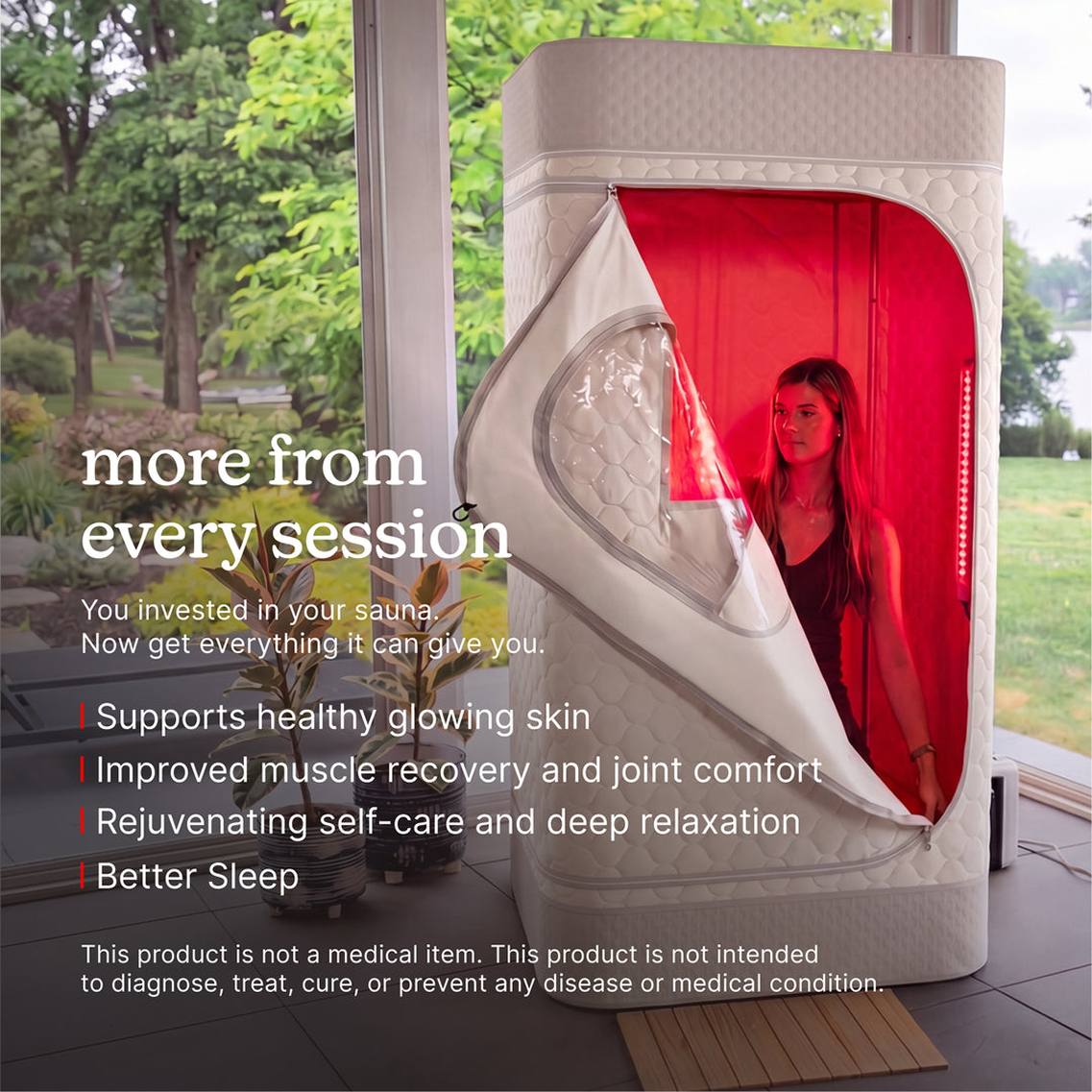 homedics-premium-steam-sauna-dual-red-light-wands-complete-recovery-system image 3