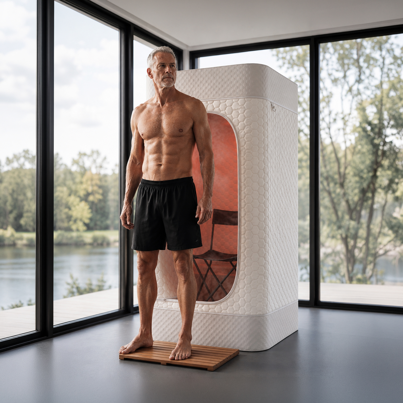 homedics-premium-steam-sauna-dual-red-light-wands-complete-recovery-system image 2