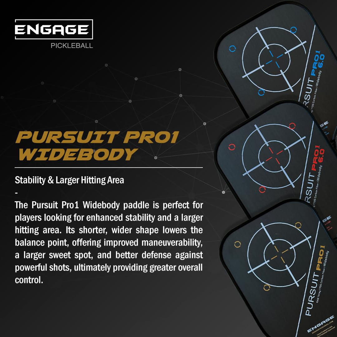 engage-pursuit-pro1-widebody-carbon-fiber-raw-pickleball-paddle-arctic-gold-wide image 3