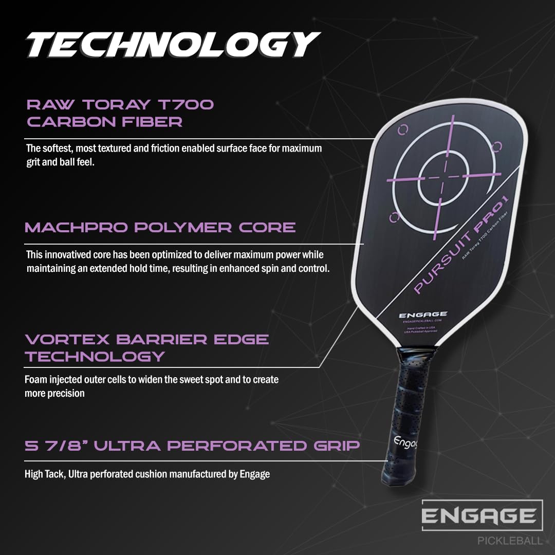 engage-pursuit-pro1-pickleball-paddle-carbon-fiber-machpro-core-deep-magenta-sta image 2