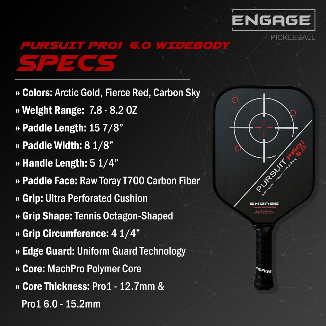 engage-slightly-used-pursuit-pro1-6-0-widebody-pickleball-paddle-raw-carbon-fibe image 2