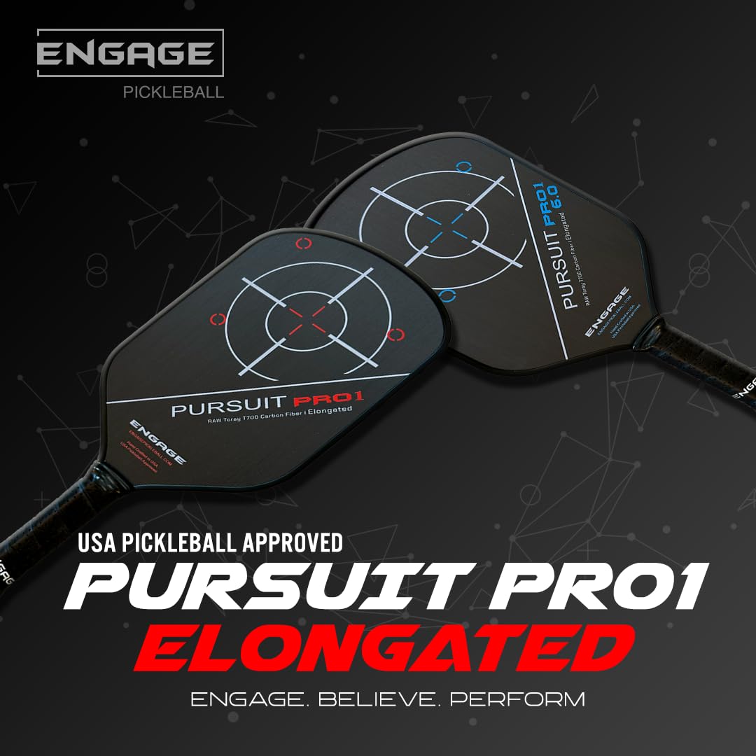 engage-pursuit-pro1-elongated-carbon-fiber-pickleball-paddle-fierce-red-elongate image 4