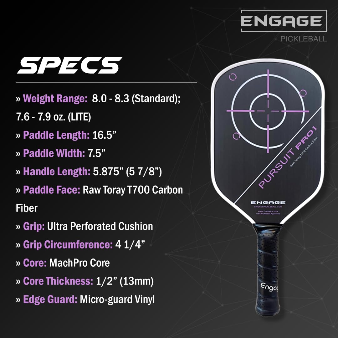 engage-pursuit-pro1-pickleball-paddle-carbon-fiber-machpro-core-deep-magenta-sta image 1