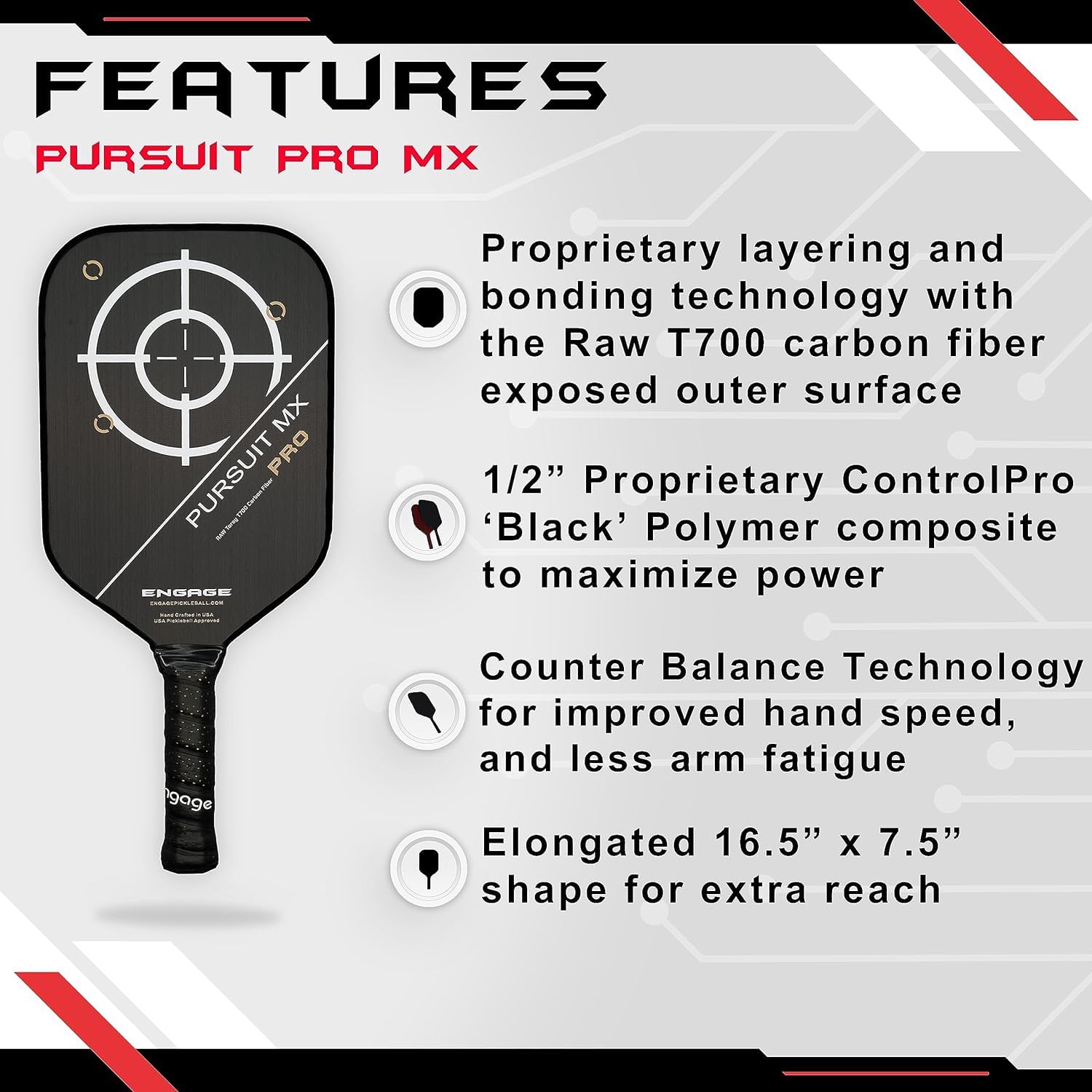 engage-pursuit-pro-mx-pickleball-paddle-jessie-irvine-signature-raw-t700-carbon- image 3