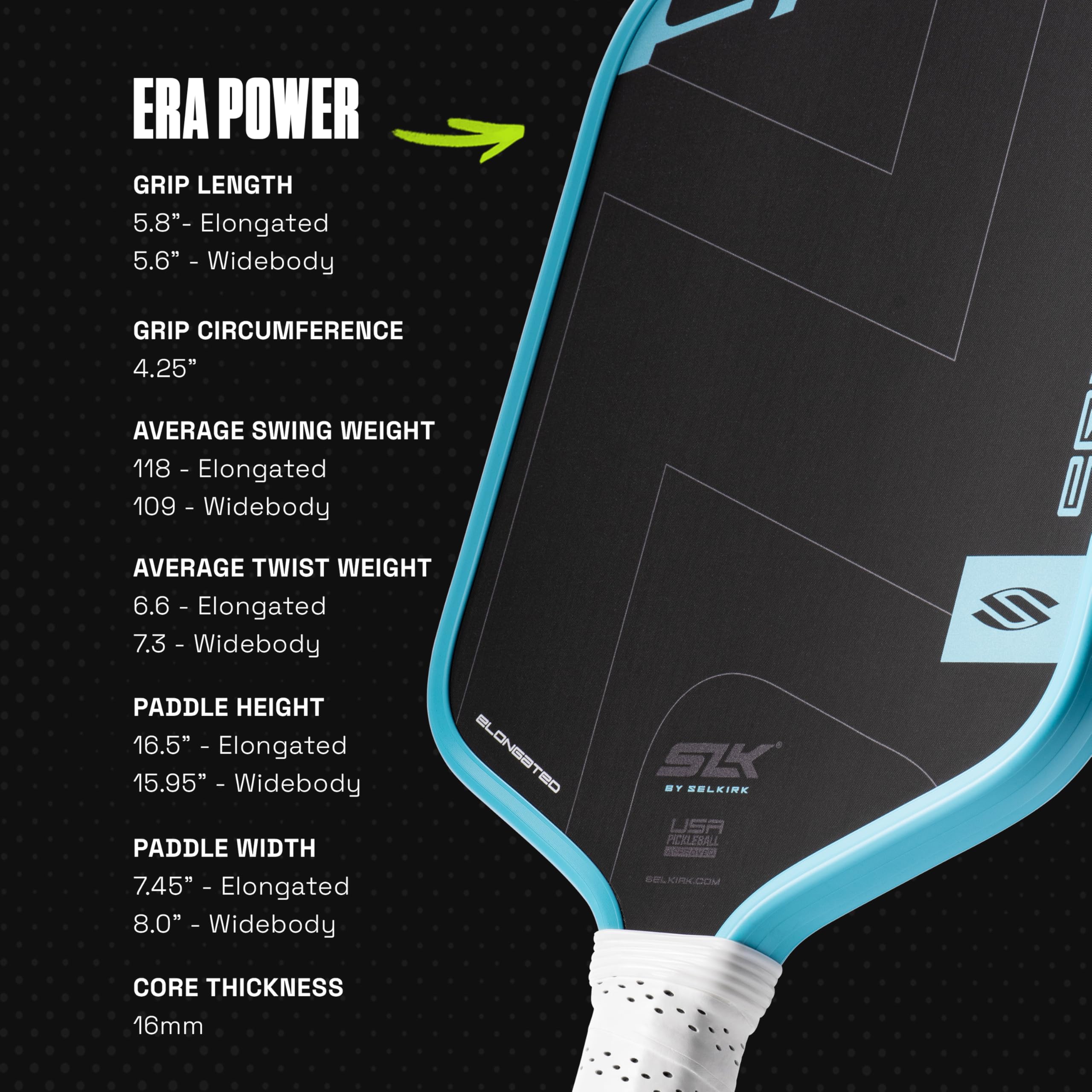 selkirk-slk-era-power-pickleball-paddle-carbon-fiber-hybrid image 3