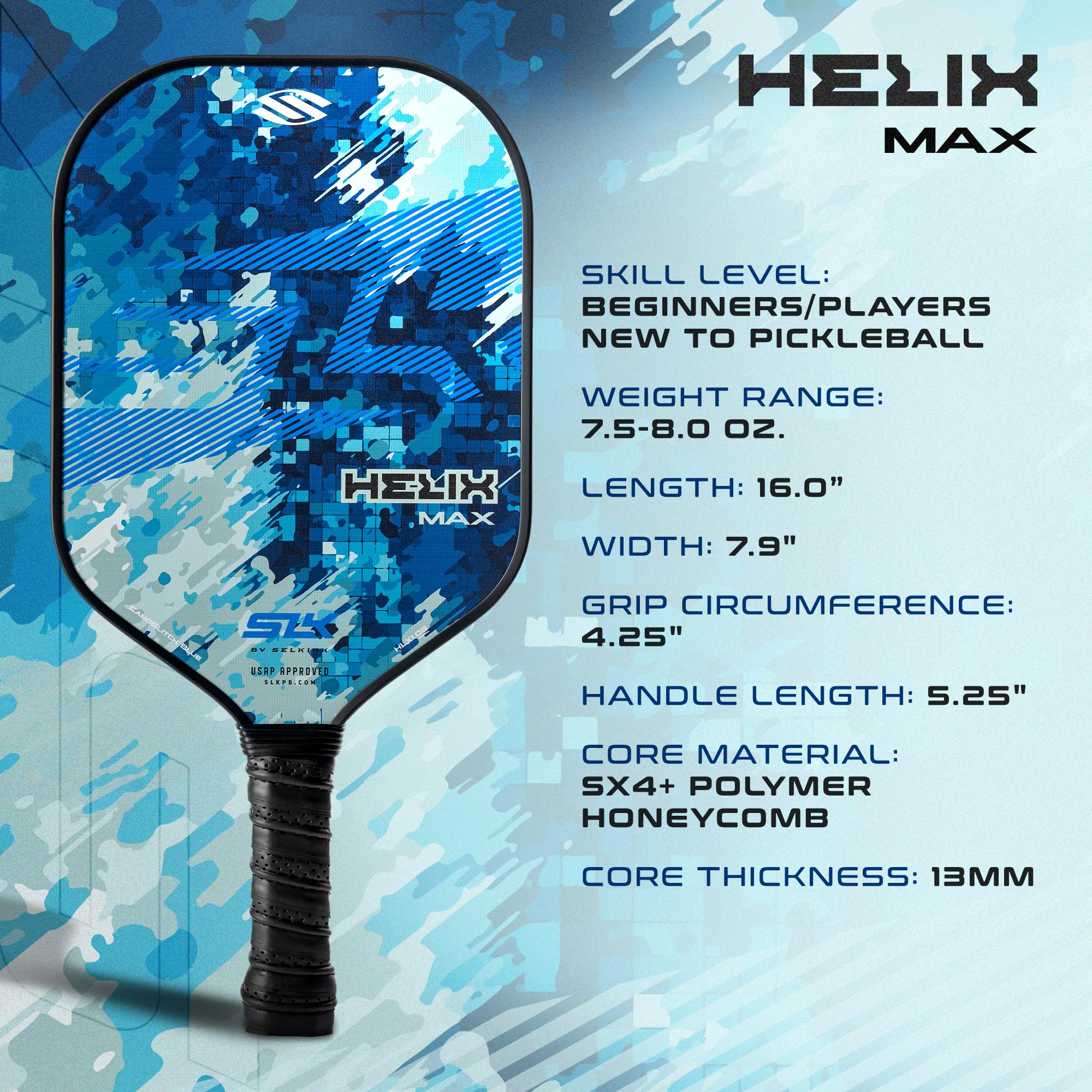 selkirk-sport-slk-helix-pro-pickleball-paddle-carbon-fiber-fiberglass-hybrid-the image 8
