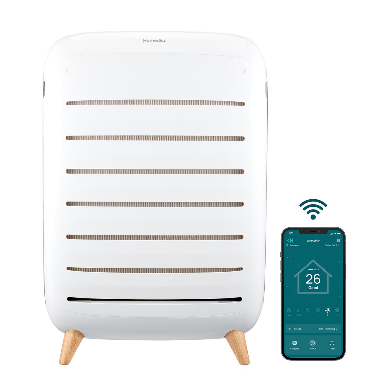 homedics-extra-large-room-smart-air-purifier-c500-advanced-filtration-wifi image 1