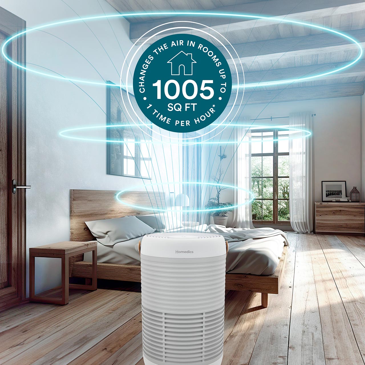 homedics-smart-air-purifier-t100-for-medium-rooms image 6