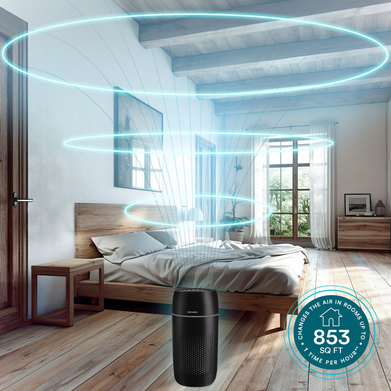 homedics-medium-room-tower-air-purifier-t22-hepa image 5