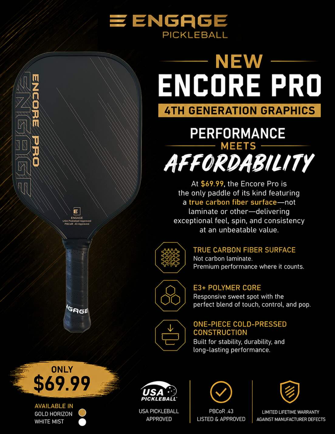 engage-encore-pro-4th-generation-graphics-pickleball-paddle-true-carbon-fiber-sk image 5