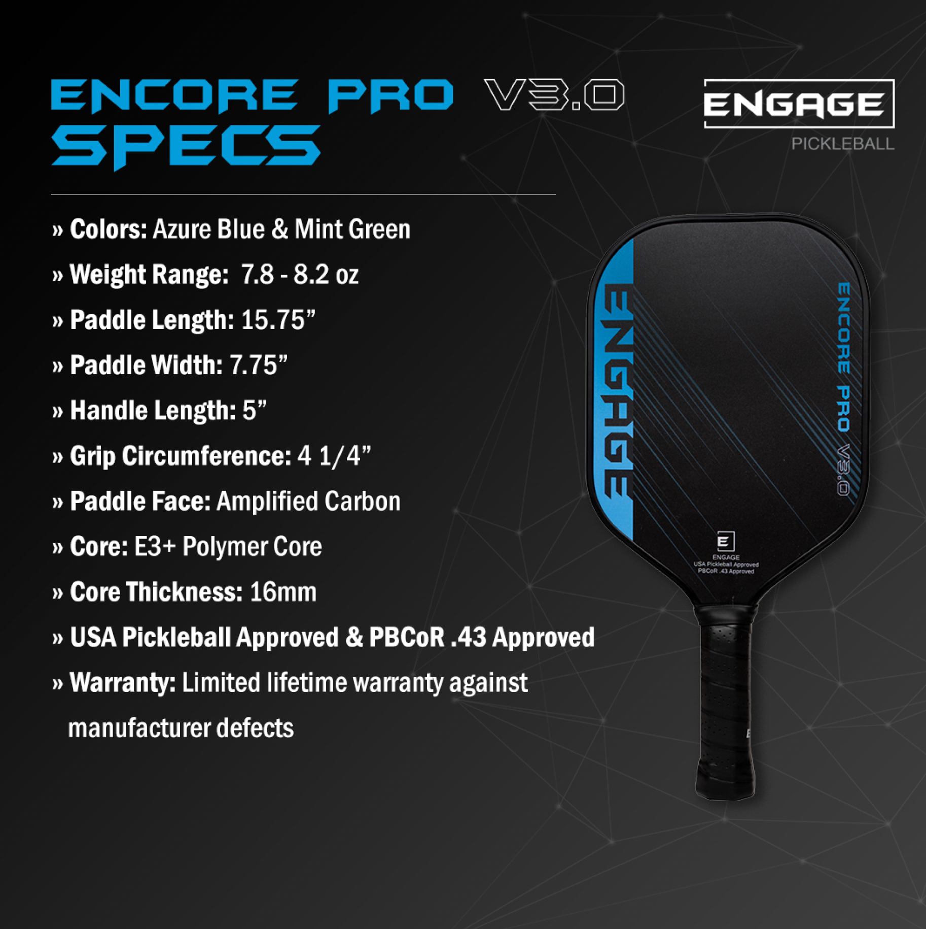 engage-encore-pro-v3-0-pickleball-paddle-with-true-carbon-skin image 7