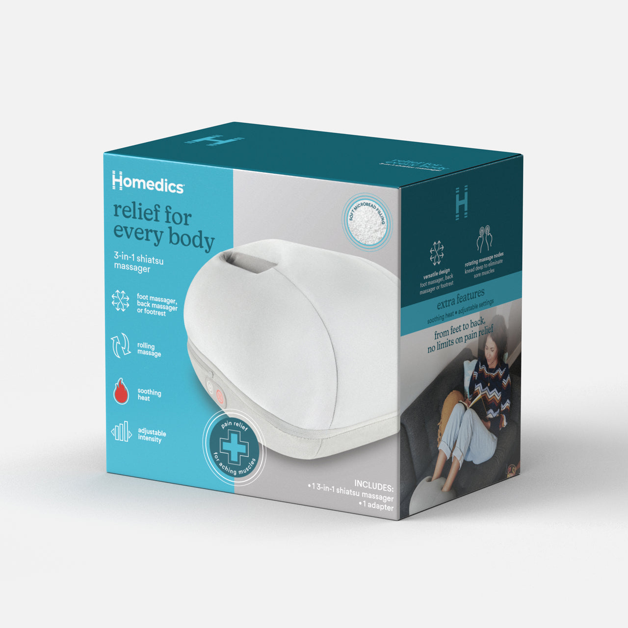 homedics-3-in-1-shiatsu-massager-deep-kneading-with-heat-and-adjustable-straps image 8