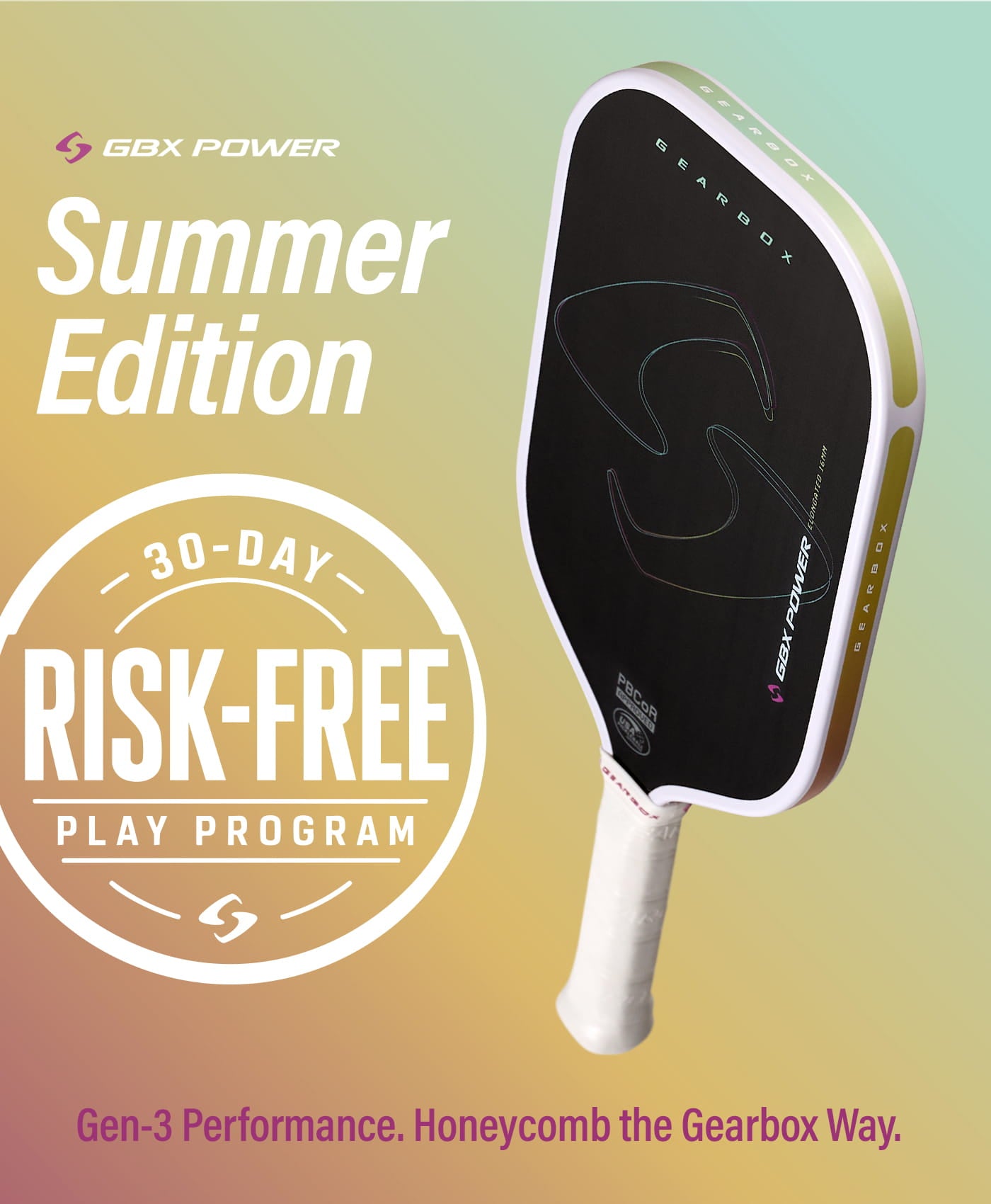 gearbox-gbx-power-hybrid-summer-edition-pickleball-paddle-gen-3-honeycomb-power- image 2