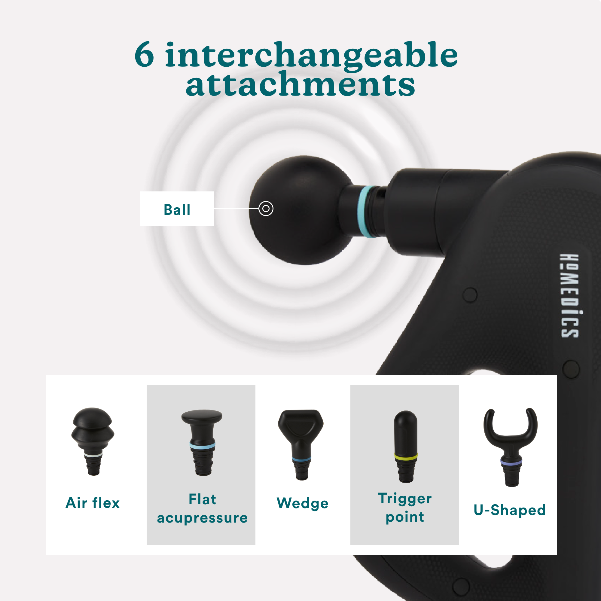 homedics-therapist-select-duotemp-pro-percussion-massager-with-6-attachments image 2