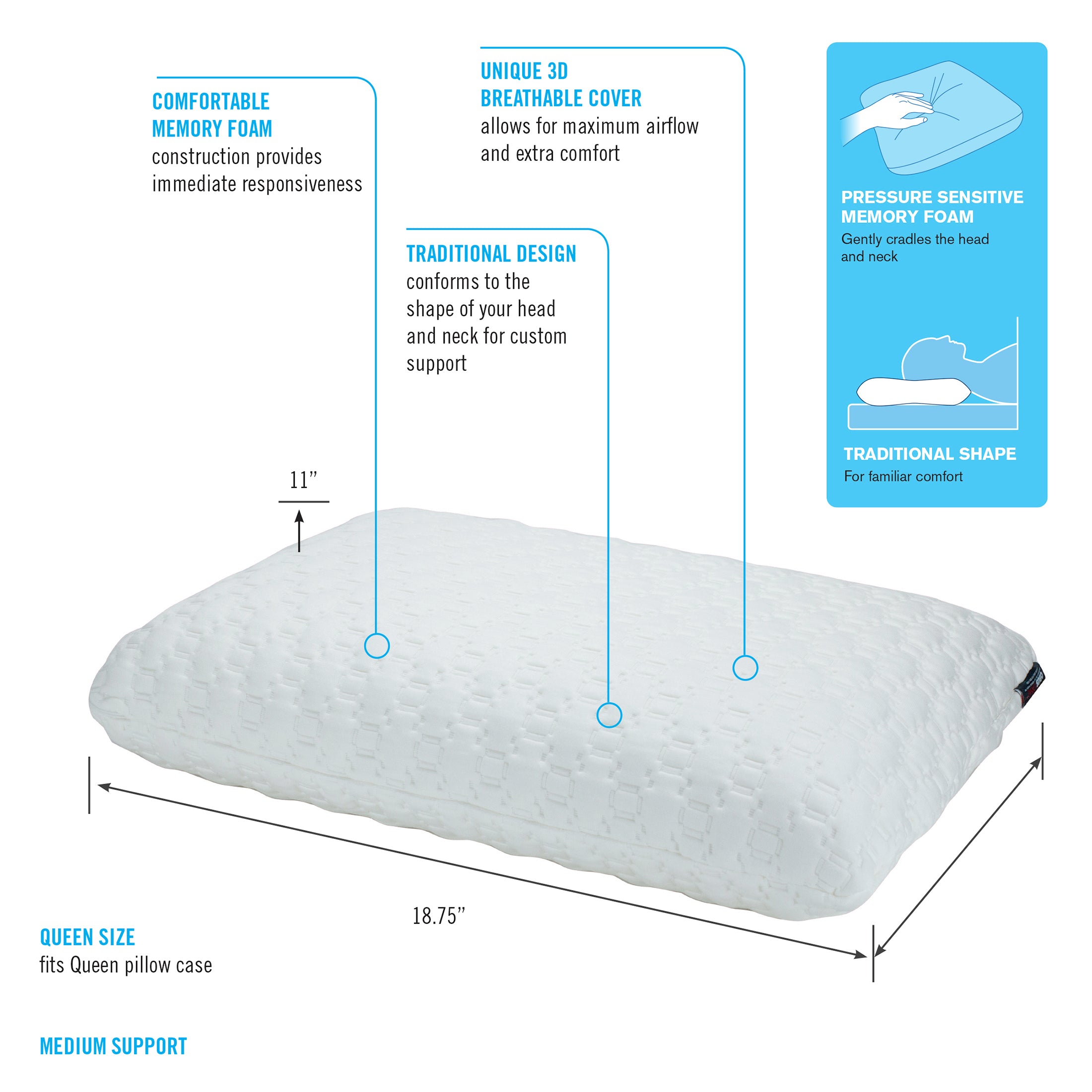 homedics-comfort-sleep-traditional-memory-foam-pillow image 2