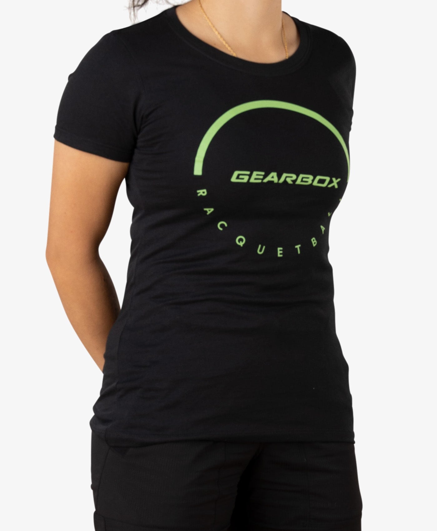 gearbox-dome-racquetball-women-s-cotton-tee-black image 3