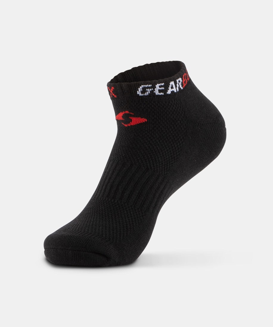 gearbox-no-show-socks-black-red-white image 2