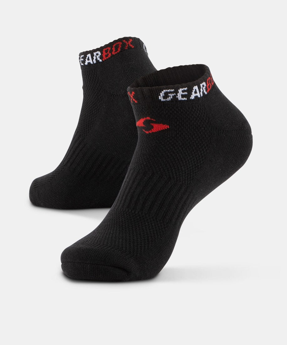 gearbox-no-show-socks-black-red-white image 3