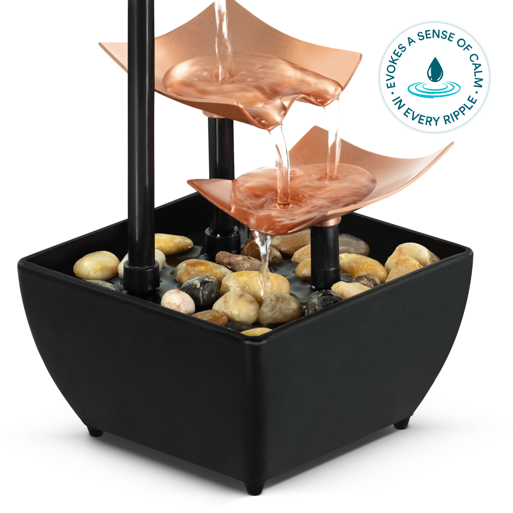 homedics-relaxation-fountain-3-tier-tabletop-water-fountain-with-quiet-pump-and- image 2